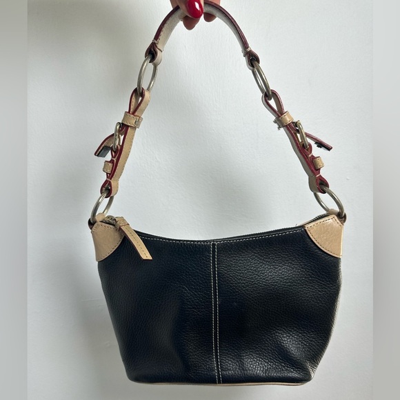 Vintage Dooney & Bourke All Weather Leather Black and Brown Shoulder/HandBag - Picture 1 of 10